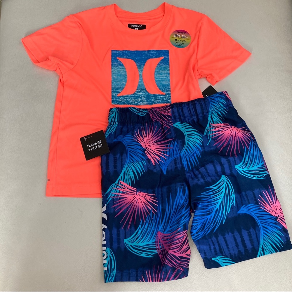 Hurley cute neon palm beach UPF50+ active shorts set 4060 - Picture 2 of 9